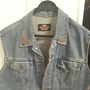 Harley Davidson Cycles Jeans Vest Collard